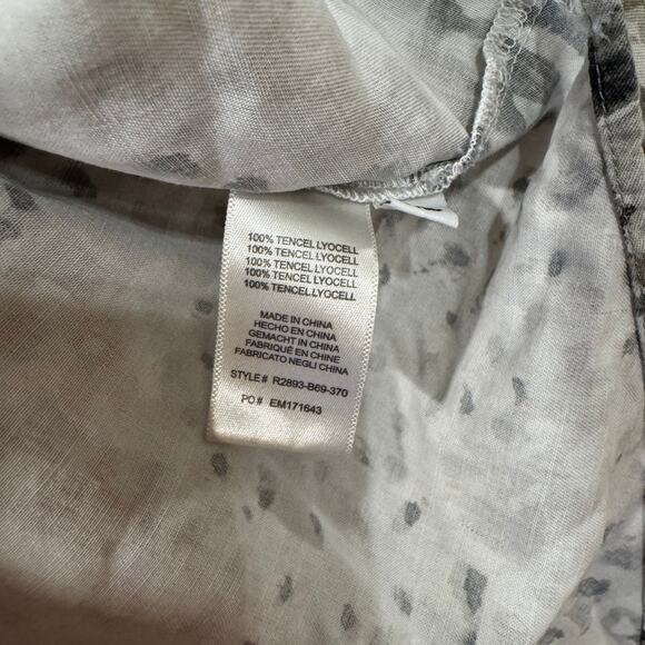 Cloth & Stone for Anthropologie Green Leopard Print Tencel Button-Down Top XL - Picture 6 of 6